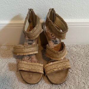 Sam & Libby Tan Woven Heels